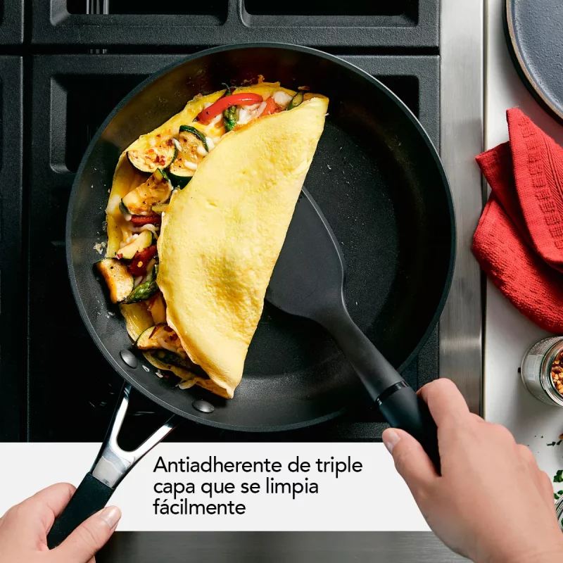 Batería Kitchenaid 10 Piezas Negro Onix AA Anodizado Duro