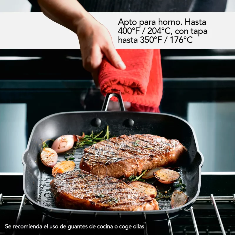Batería Kitchenaid 10 Piezas Negro Onix AA Anodizado Duro