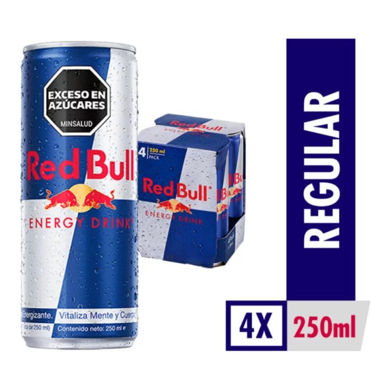 Bebida Energizante Red Bull 4 und x 250 ml c/u