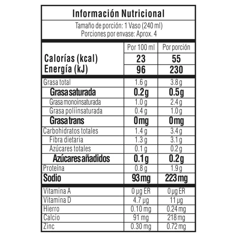 Bebida Tosh Sin Azúcar Almendra Avena x 1000 ml