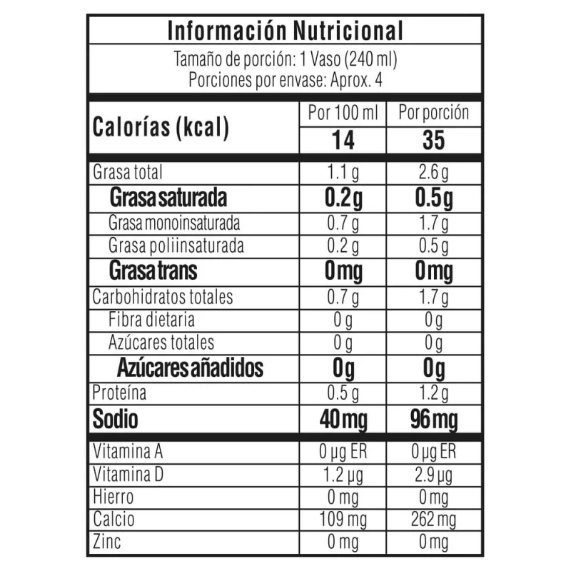 Bebida Tosh Sin Azúcar Almendra x 1000 ml