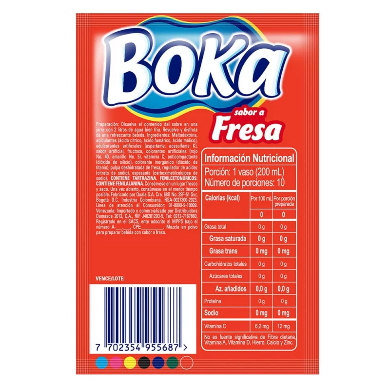 Boka Fresa 2 Litros Sobre x 10 g
