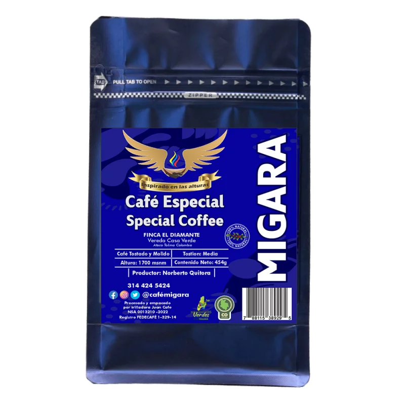 Café Especial Migara Variedad Castillo Tostado Y Molido x 454g