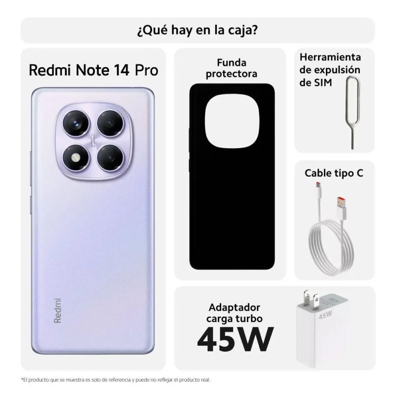 Celular Xiaomi Redmi Note 14Pro Morado 256 GB 8G Ram