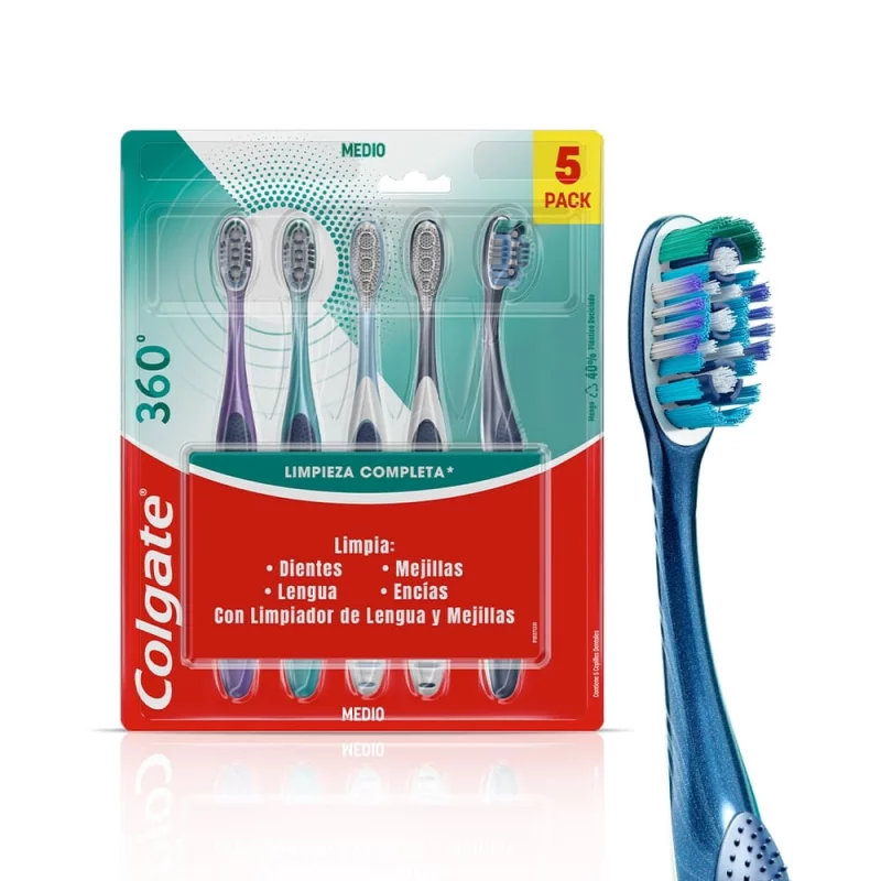 Cepillo Dental Colgate 360° Medio x 5und
