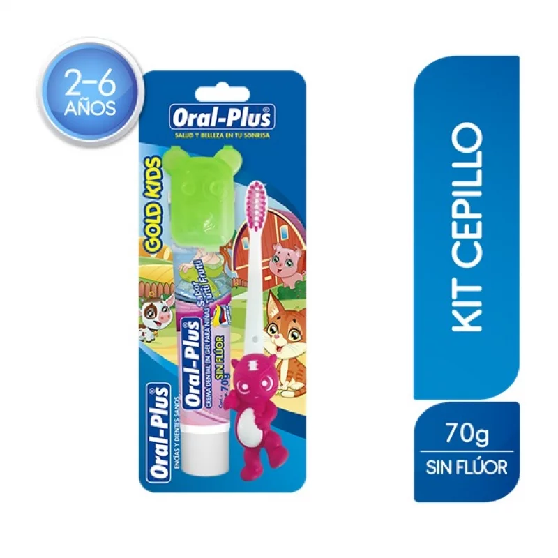 Cepillo Oral Niñas Plus Gold + Crema x 70 g $. Esp