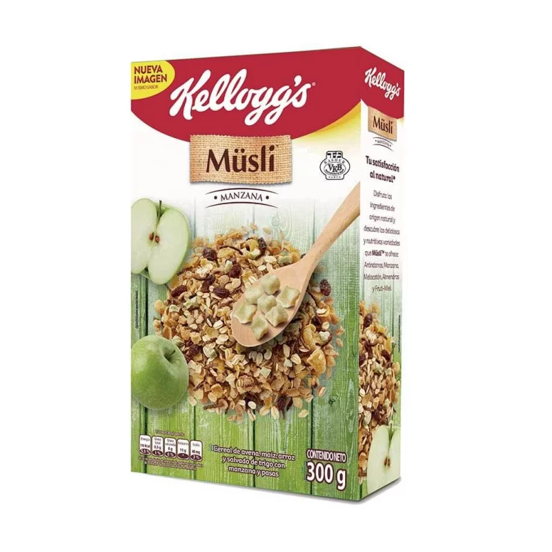 Cereales Kelloggs Musli Manzana Y Pasas 255gr - Masonline - Más Online