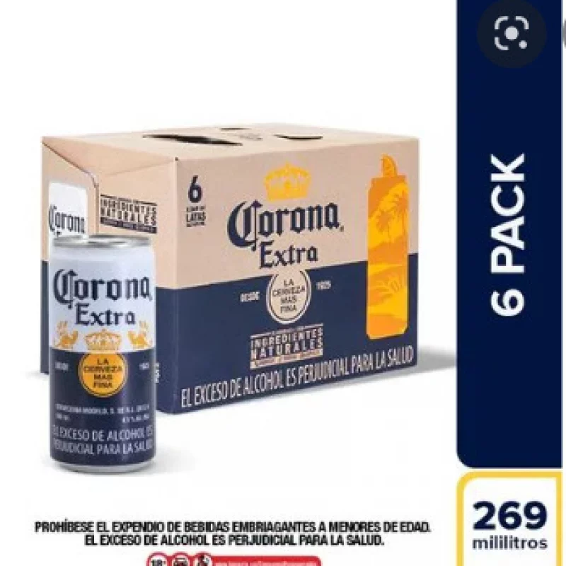 Cerveza Corona Extra Lata 6 x 269 ml