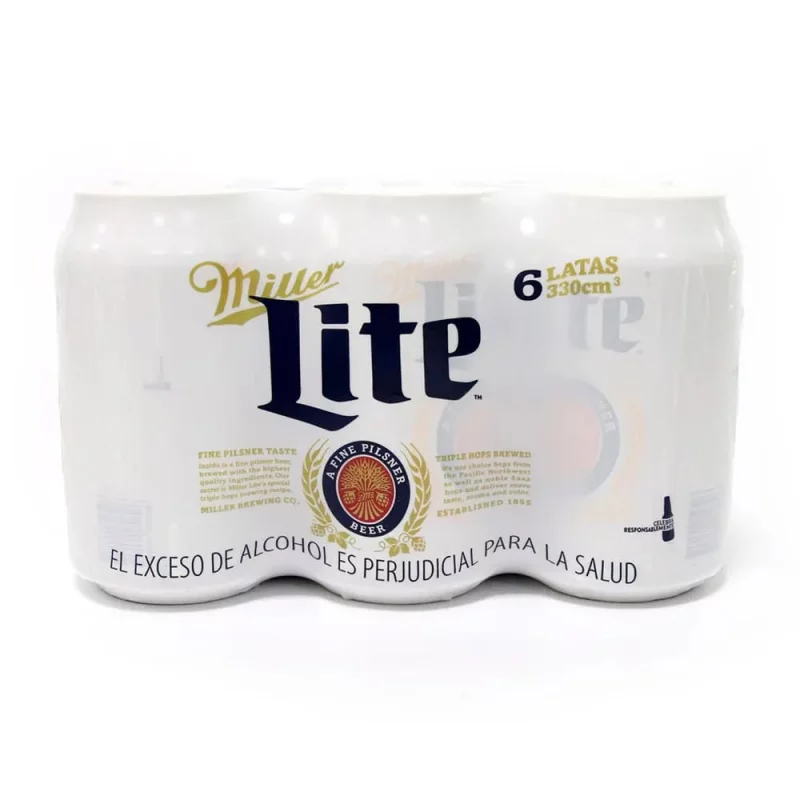 Cerveza Miller Lite Lata Sixpack 6 und x 1860 ml