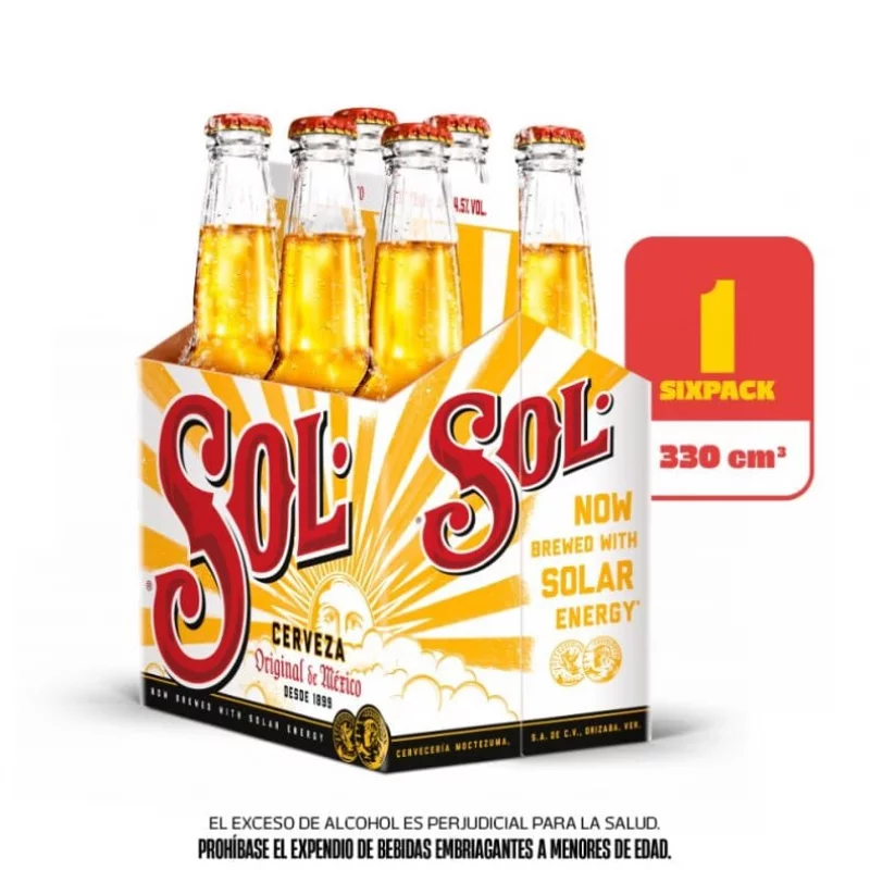 Cerveza Sol Botella 6 und x 330 ml c/u