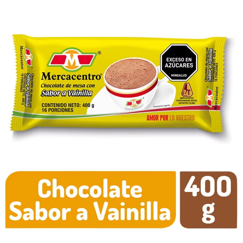 Chocolate Mercacentro Con Azúcar Vainilla x 400 g