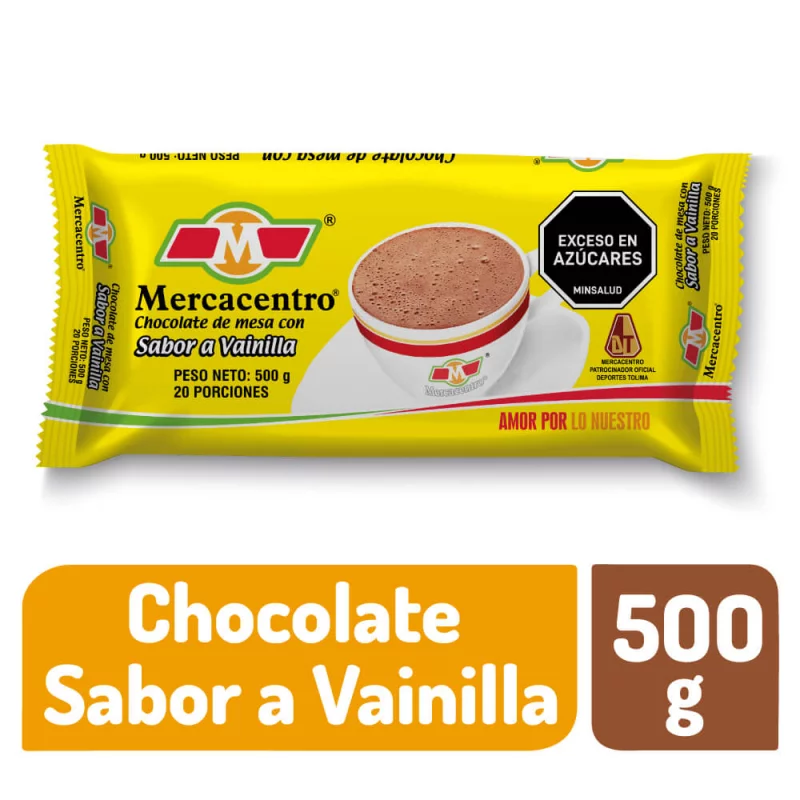 Chocolate Mercacentro Vainilla Con Azucar 500 g