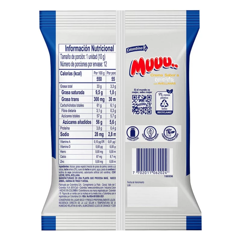 Chocolate Muu Crema 120 g Bolsa