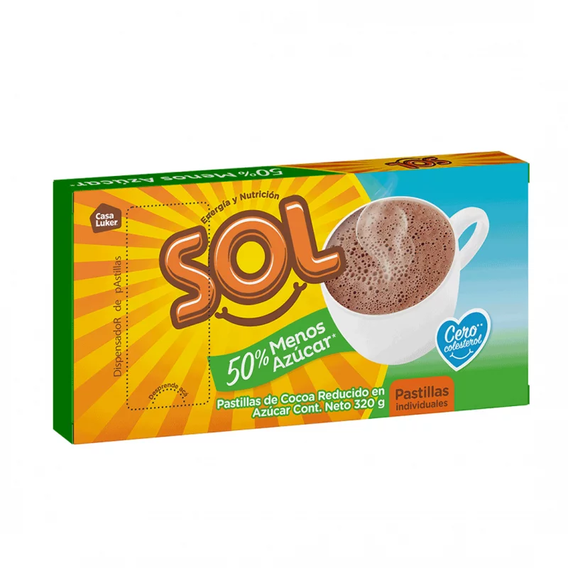 Chocolate Sol 50% Menos Azucar 320 g