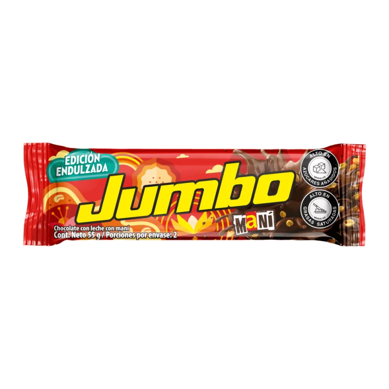 Chocolatina Jet Jumbo Edicion Endulzada Maní x 55 g