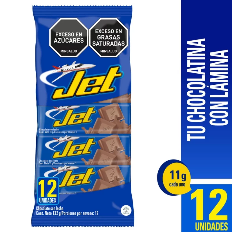 Chocolatina Jet Leche 12 und x 132 g