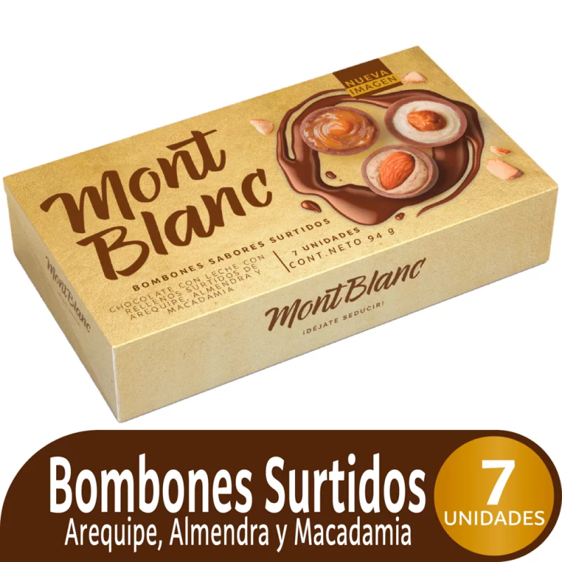 Chocolatina Montblanc Areq-Almendra-Macadamia X7 Estuche 94 g