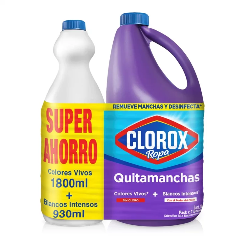 Clorox Ropa 1800 ml Color + Blancos Intensos 930 ml Precio Especial