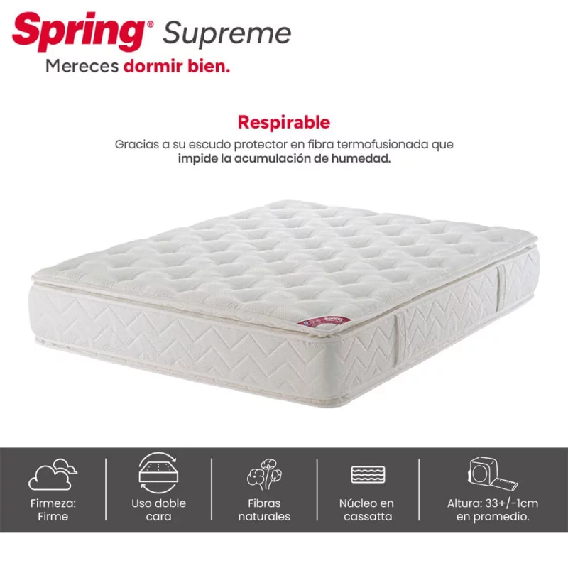 Colchón Spring Supreme 140 x 190 Doble