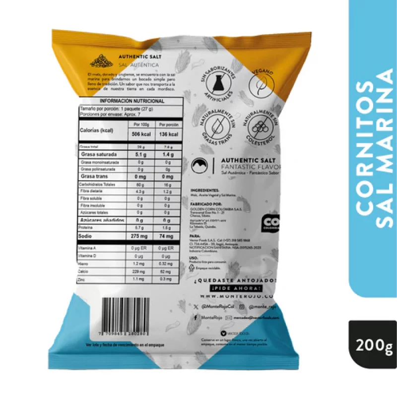 Cornitos Monte Rojo Sal Marina x 200 g