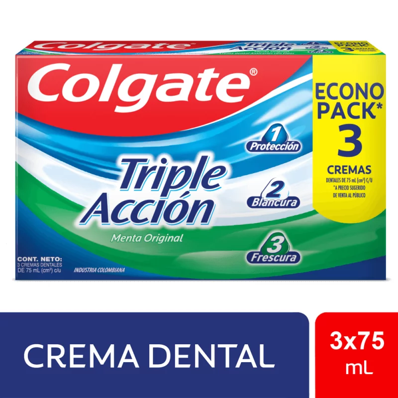 Crema Dental Colgate Triple Acción 75ml x 3und