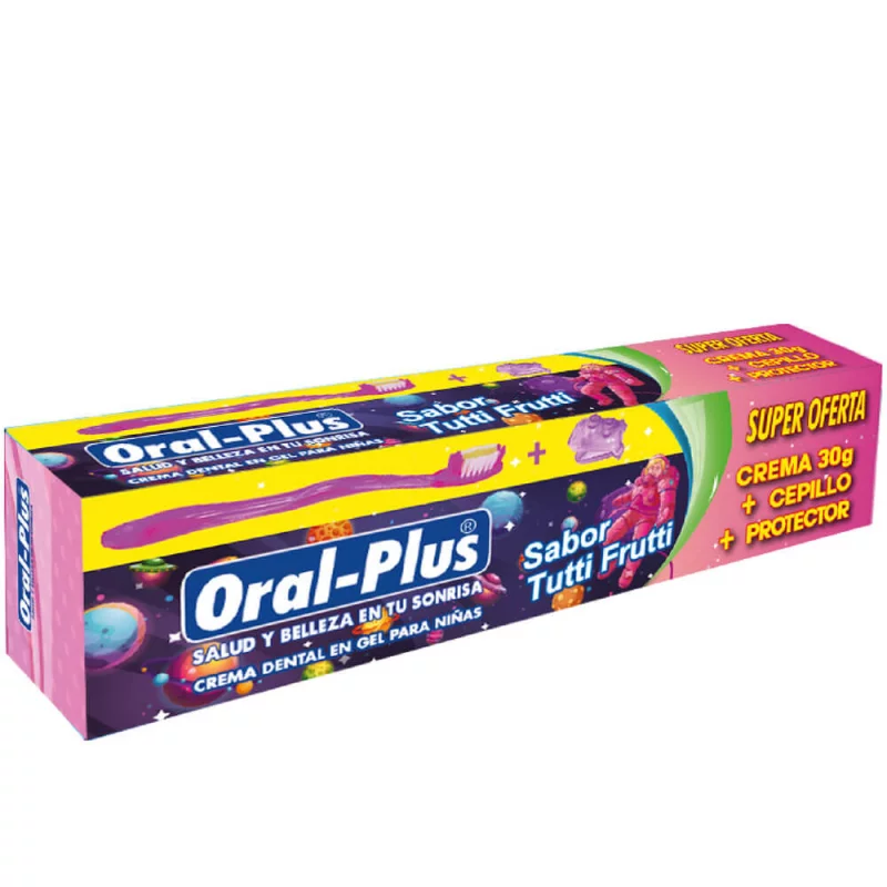 Crema Dental Oral Plus Niños x 30 g Sin Fluor+Cepillo