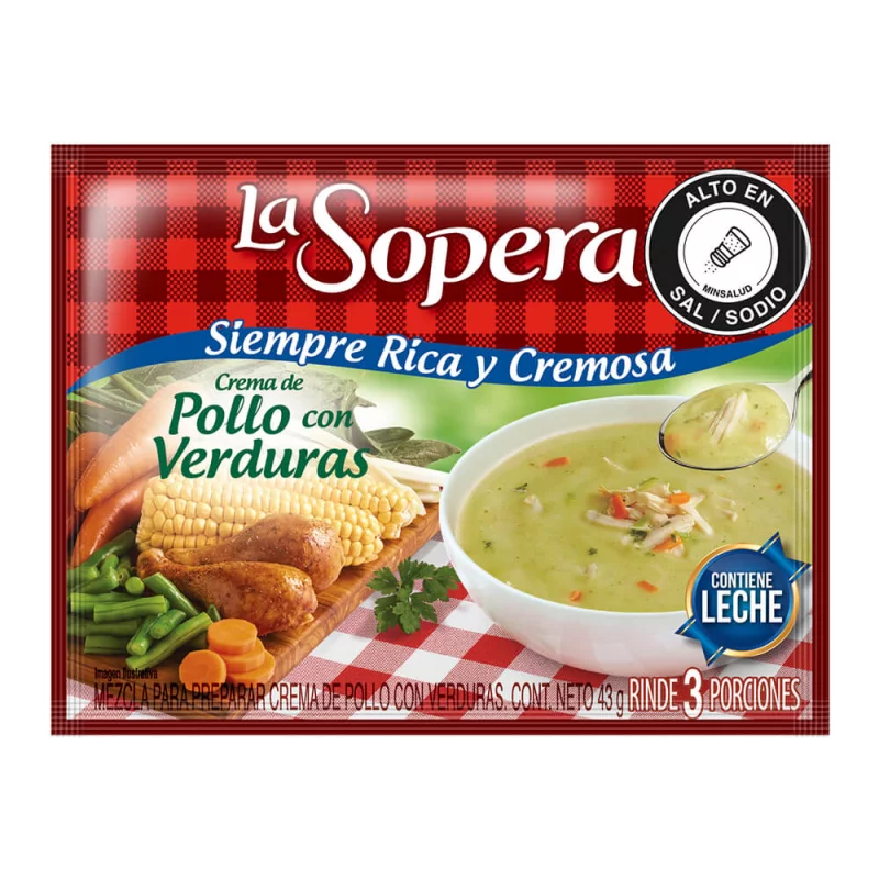 Crema Sopera Pollo Verduras 3 Porciones 45 g