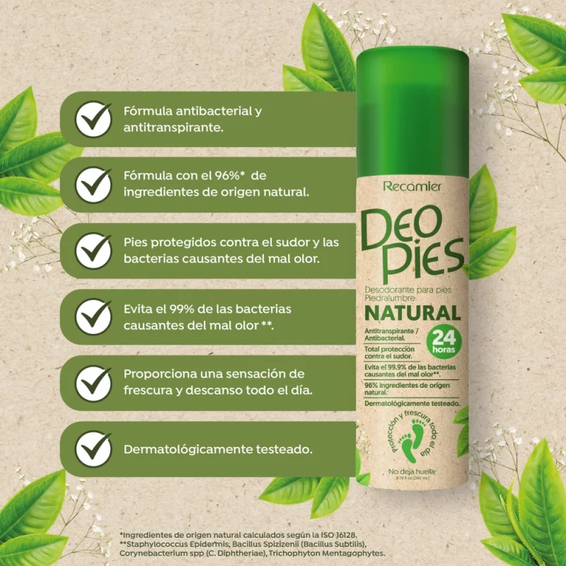 Deo Pies Natural x 260 ml Piedralumbre