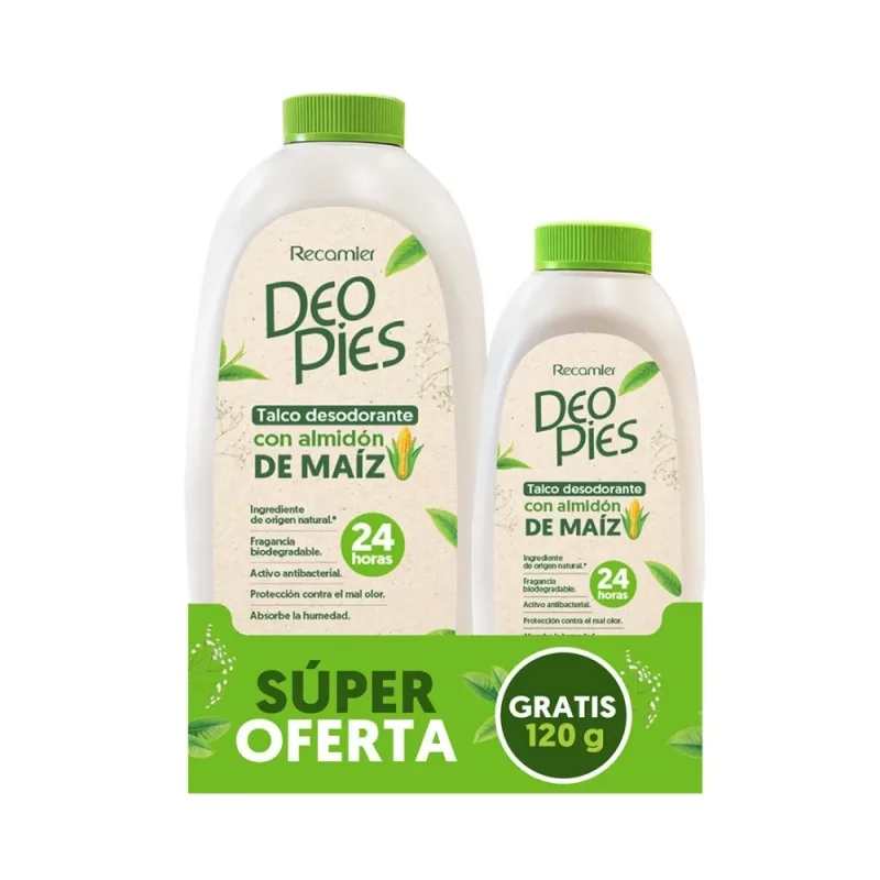 Deo Pies Talcos Super Oferta Almidon De Maiz x 300 g Gratis 120g