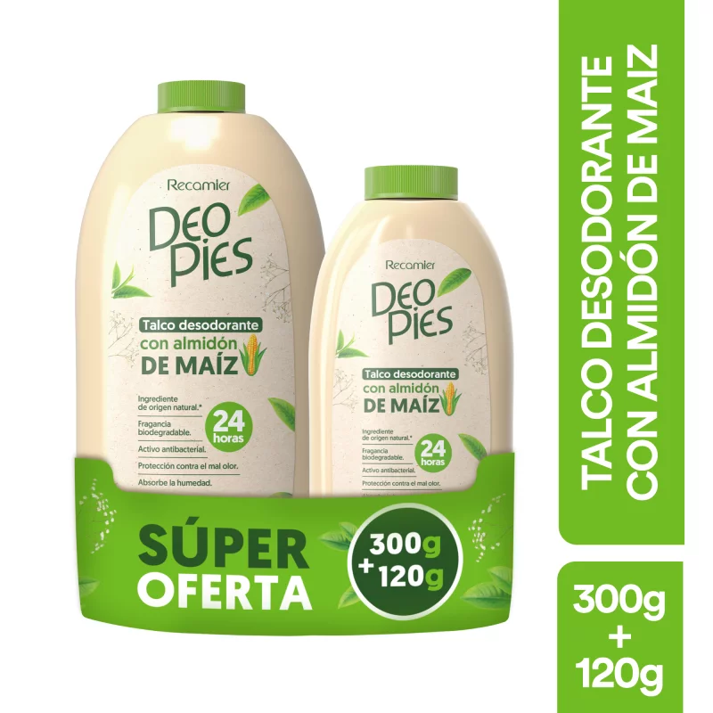 Deo Pies Talcos Super Oferta Almidon De Maiz x 300 g Gratis 120g