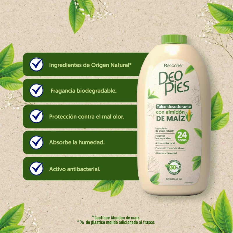 Deo Pies Talcos Super Oferta Almidon De Maiz x 300 g Gratis 120g