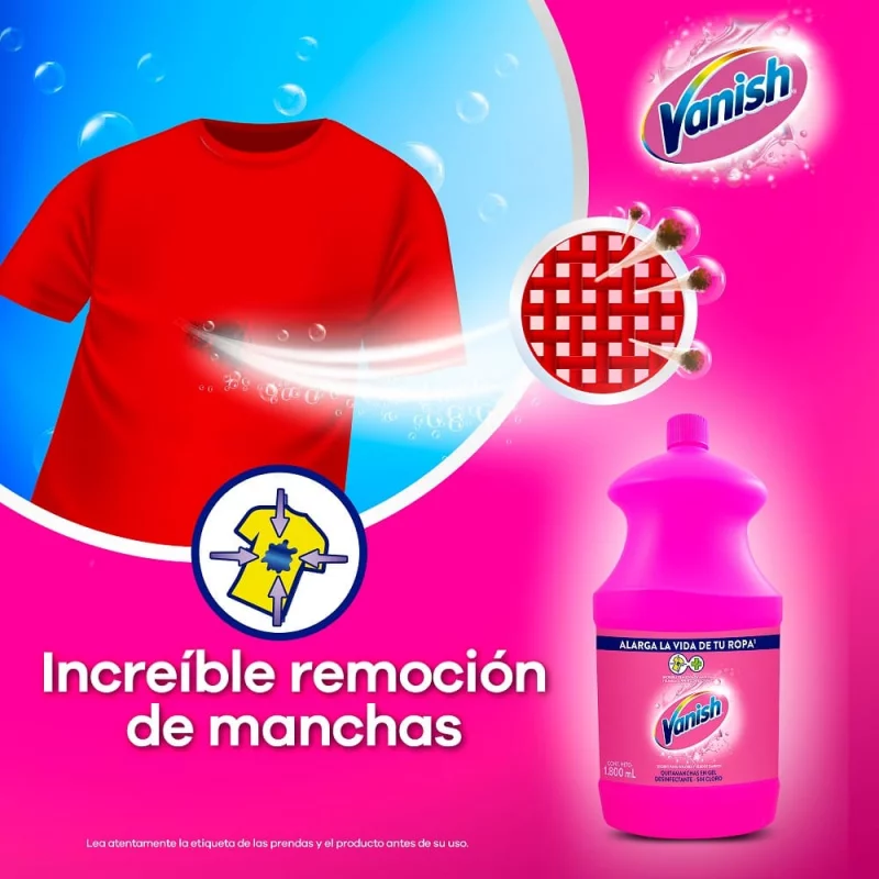 Desmanchador Vanish Rosa Ropa Color x 3785 ml