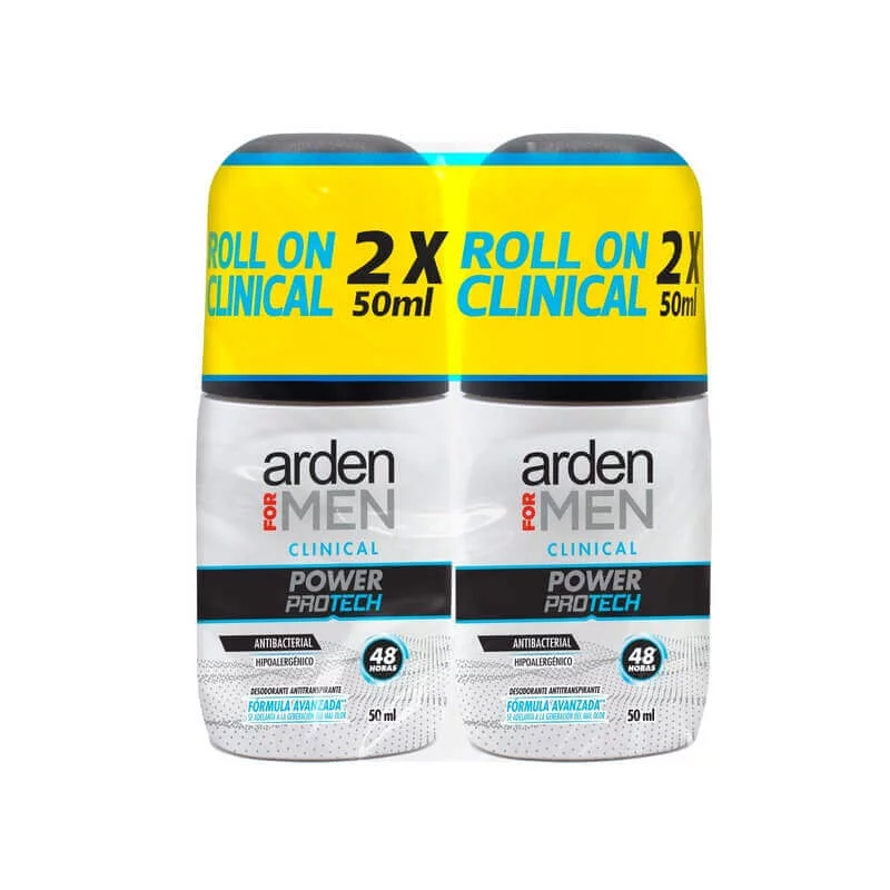 Desodorante Arden For Men Roll On Protech Clinical x 50 ml 2 und