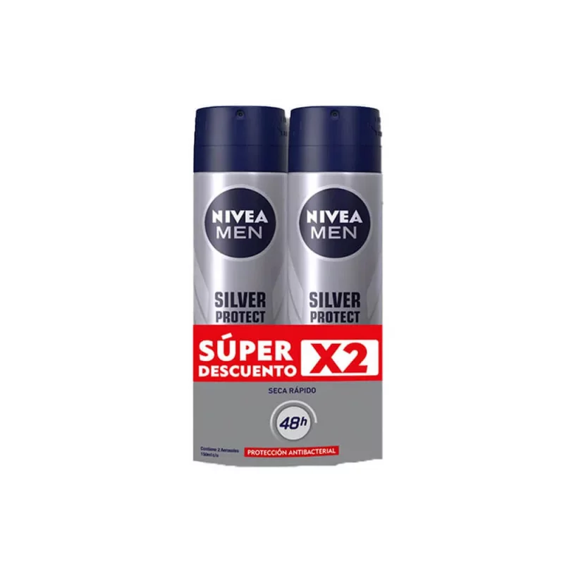 Desodorante Nivea Aerosol Precio Especial 2 x 150 g Silver