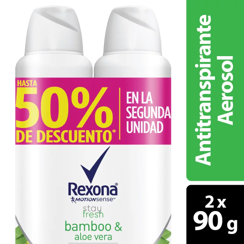 Desodorante Rexona 2X150 ml Bamboo Aerosol Precio Especial