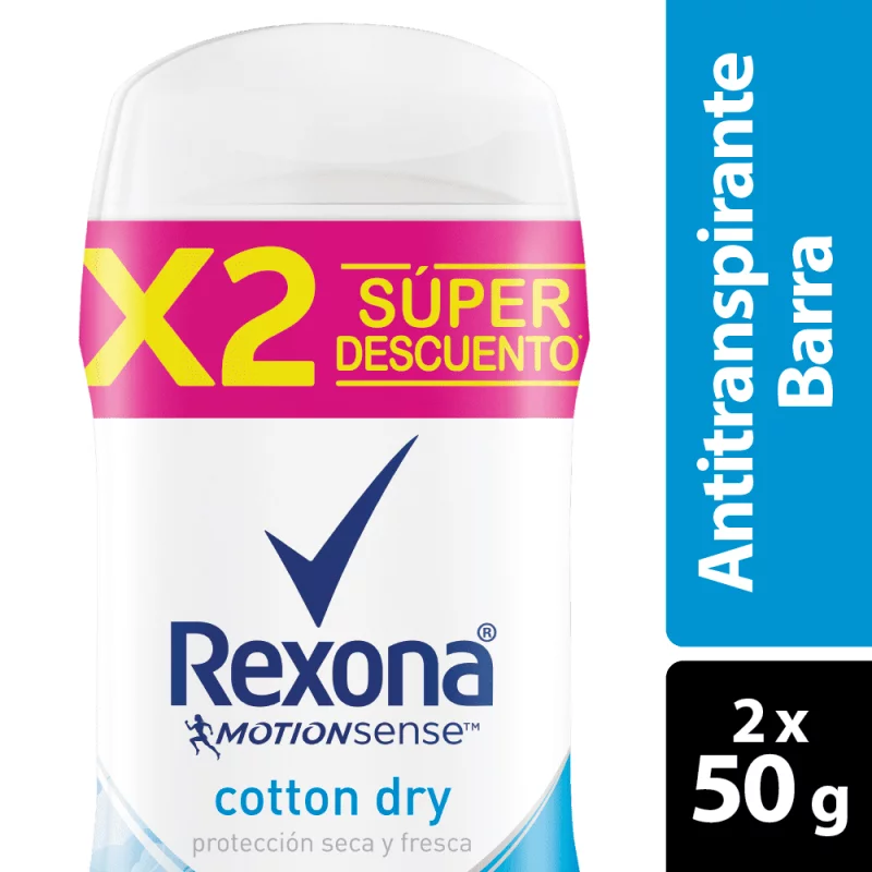 Desodorante Rexona 2X50 g Cotton Barra
