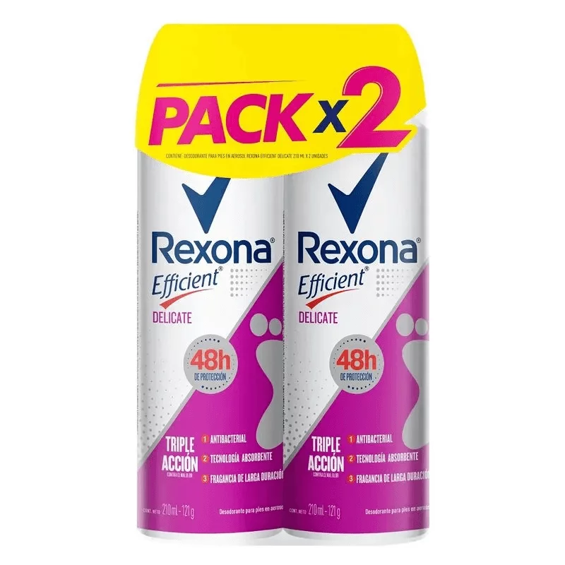 Desodorante Rexona Efficient Pies x 2 und Aerosol x 420 ml
