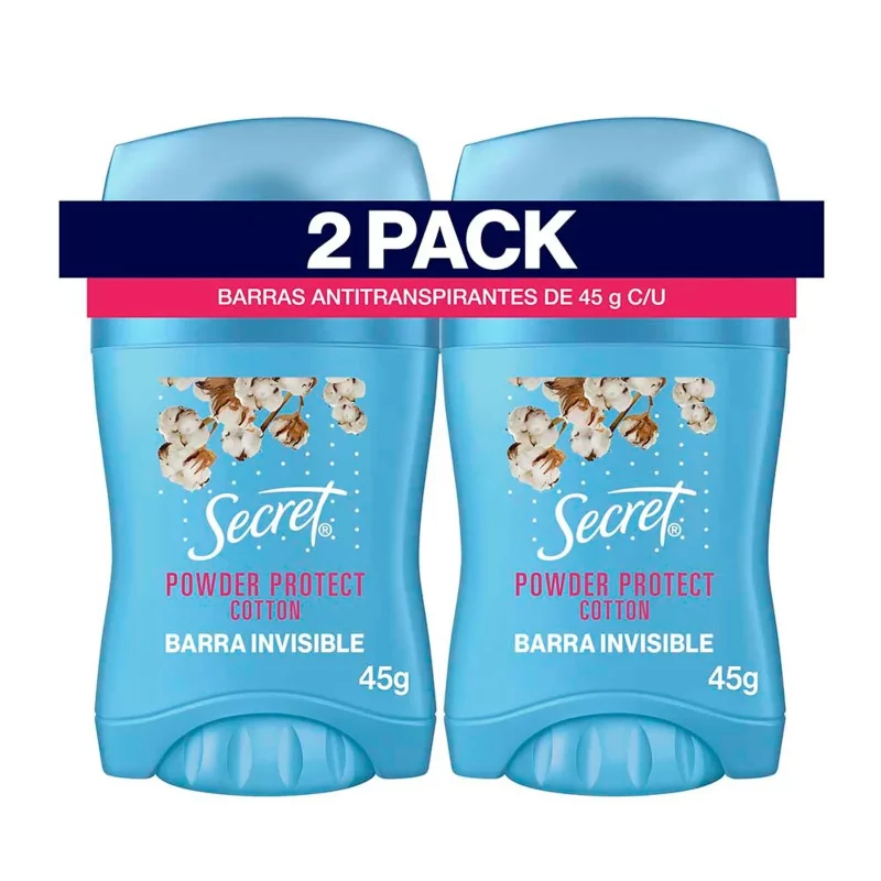 Desodorante Secret Barra Algodon 2 x 45 g Precio Especial x 90 g