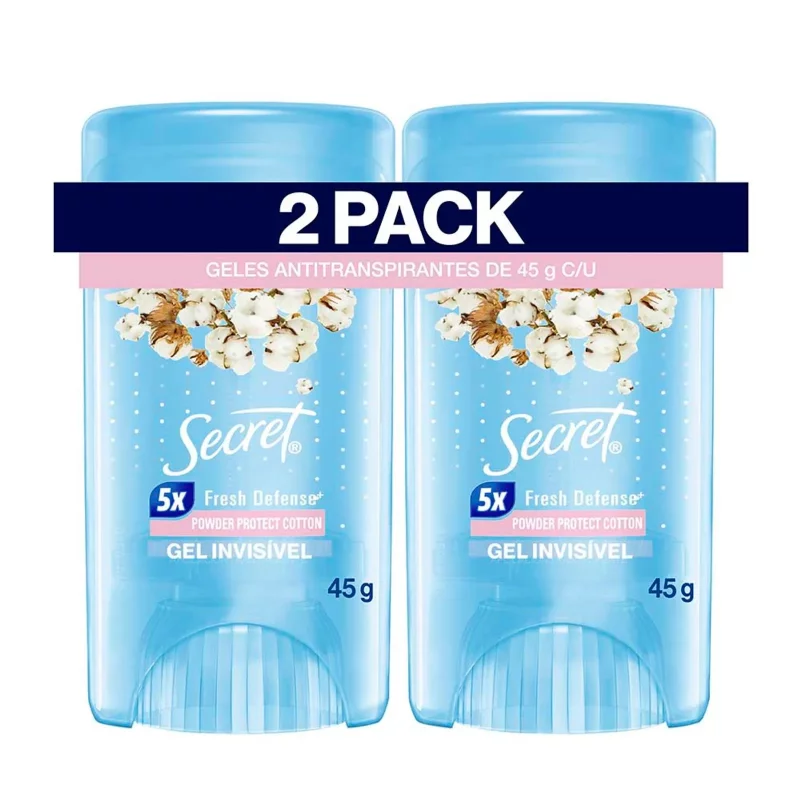 Desodorante Secret Gel Algodon 2 x 45 g Precio Especial x 90 g