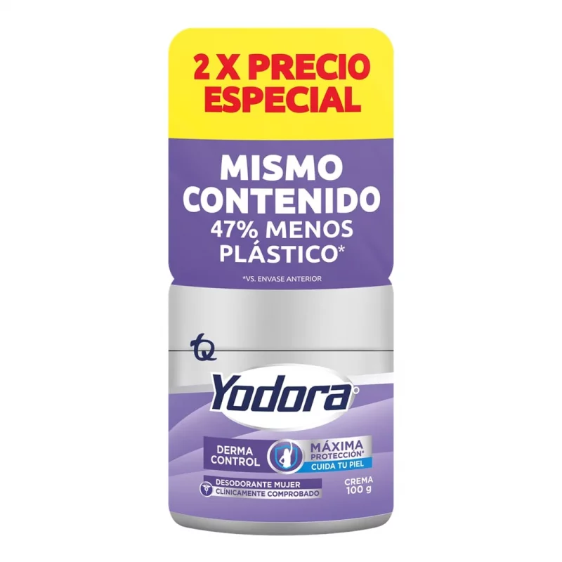 Desodorante Yodora Crema $ Especial Derma Control 2 x 100 G