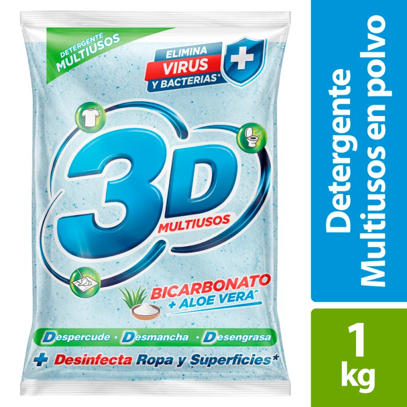 Detergente 3D Multiusos Bicarbonato + Aloe 1000 g