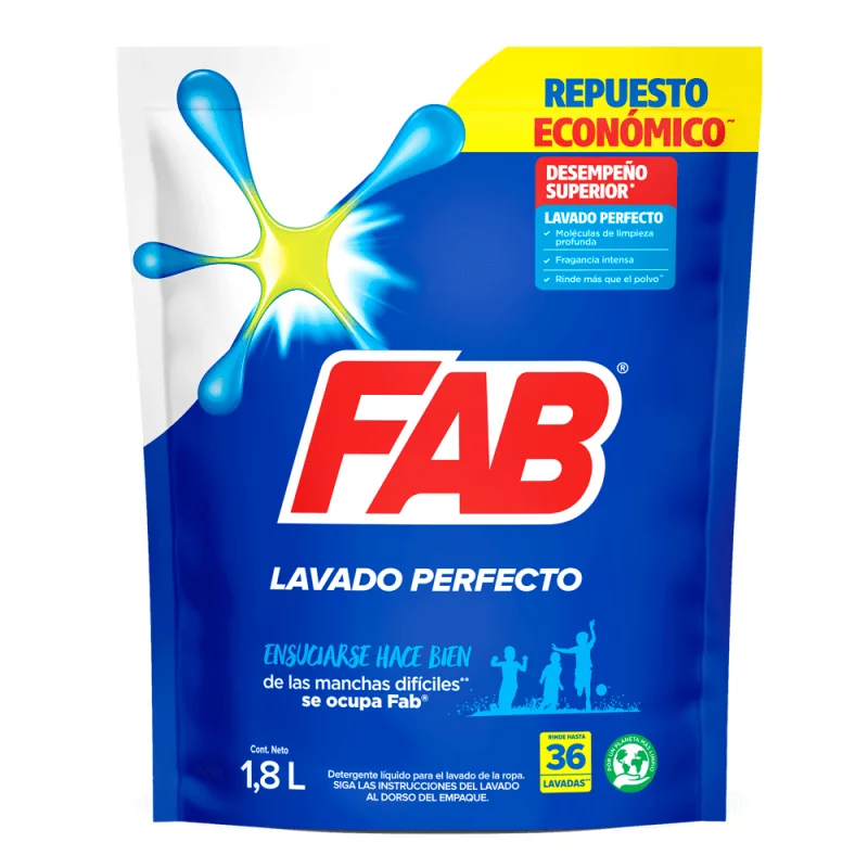 Detergente Fab Floral Líquido Doypack 1800 ml