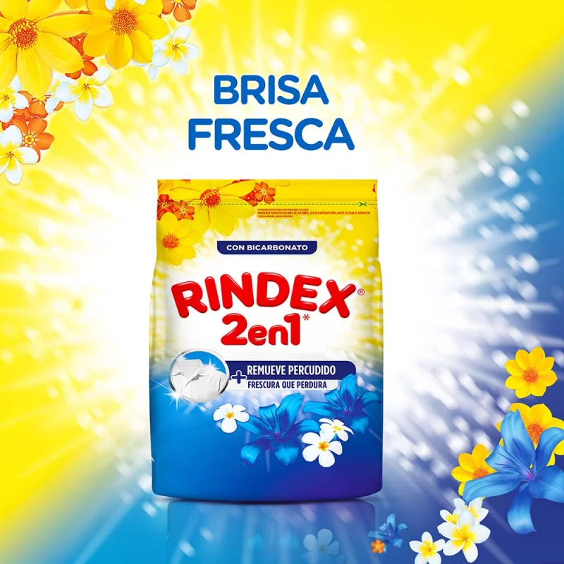 Detergente Rindex 2000 g  2 En 1 Brisa Fresca