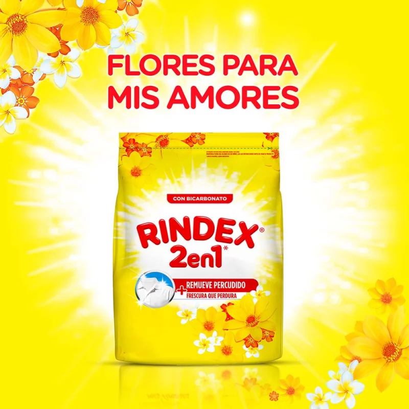 Detergente Rindex 2000 g  2 En 1 Flores