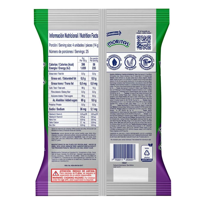 Dulce Moras Colombina X100 und Rellena 350 g