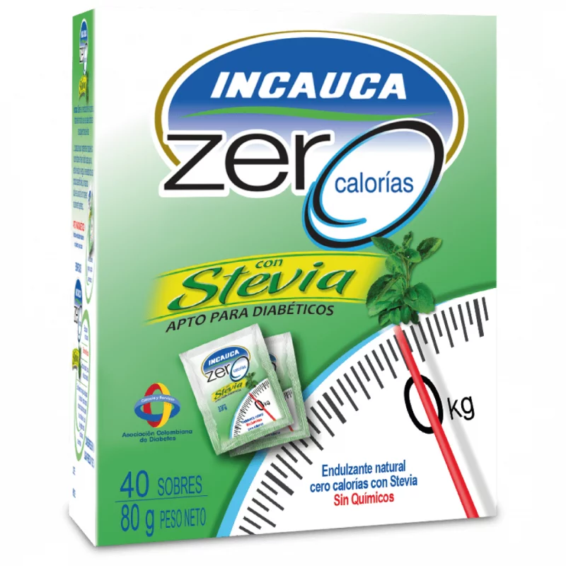 Endulzante Incauca Zero Stevia X 40 Sobres - 2 g
