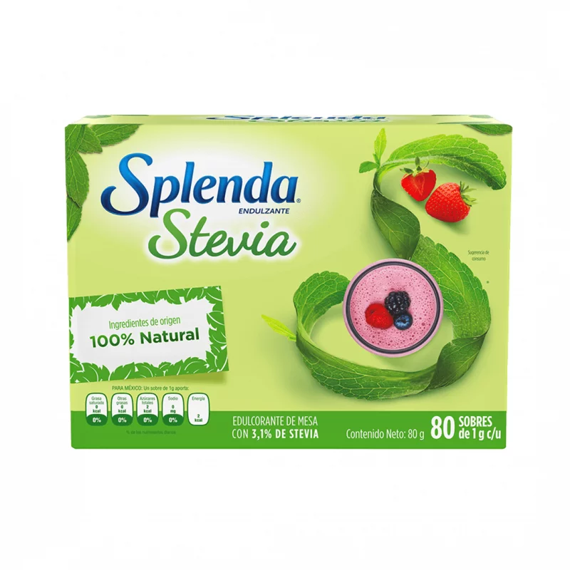 Endulzante Stevia Natural 80 Sobres