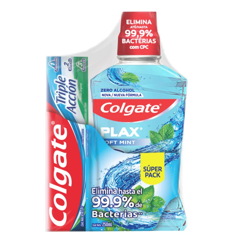 Enjuague Colgate Plax Soft Mint x 250 ml+Crema x50ml