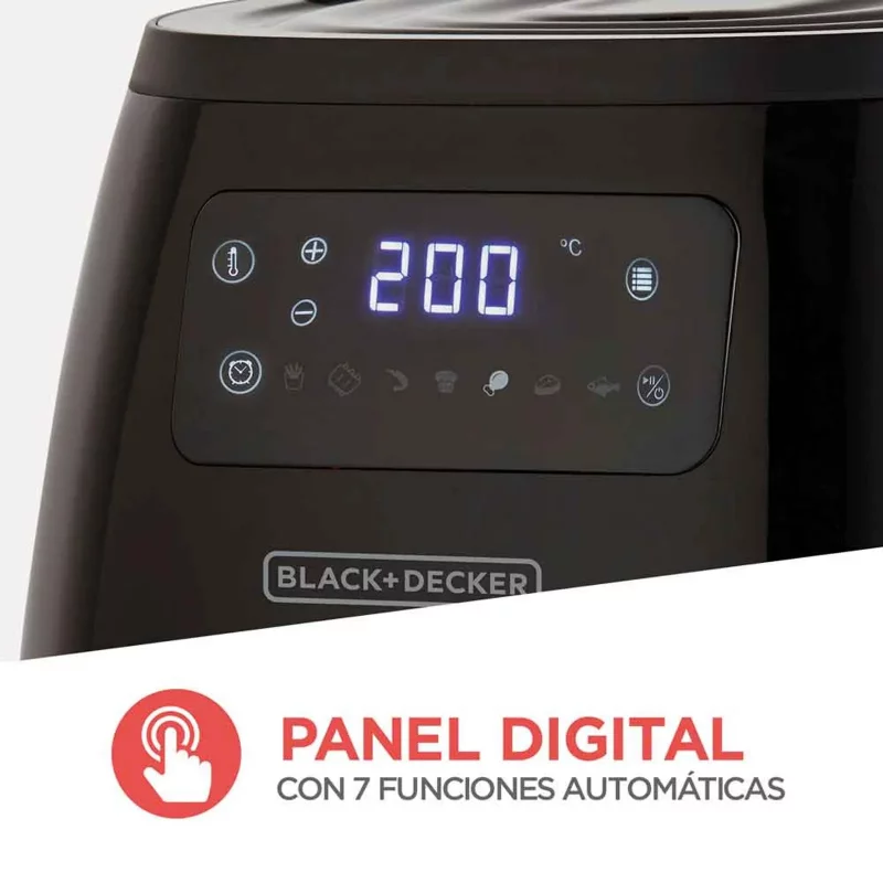 Freidora De Aire Black&Decker Negra Digital 5.7 Litros HFD5055B