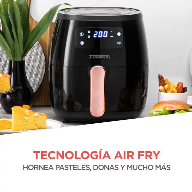 Freidora De Aire Black&Decker Negra Digital 5.7 Litros HFD5055B